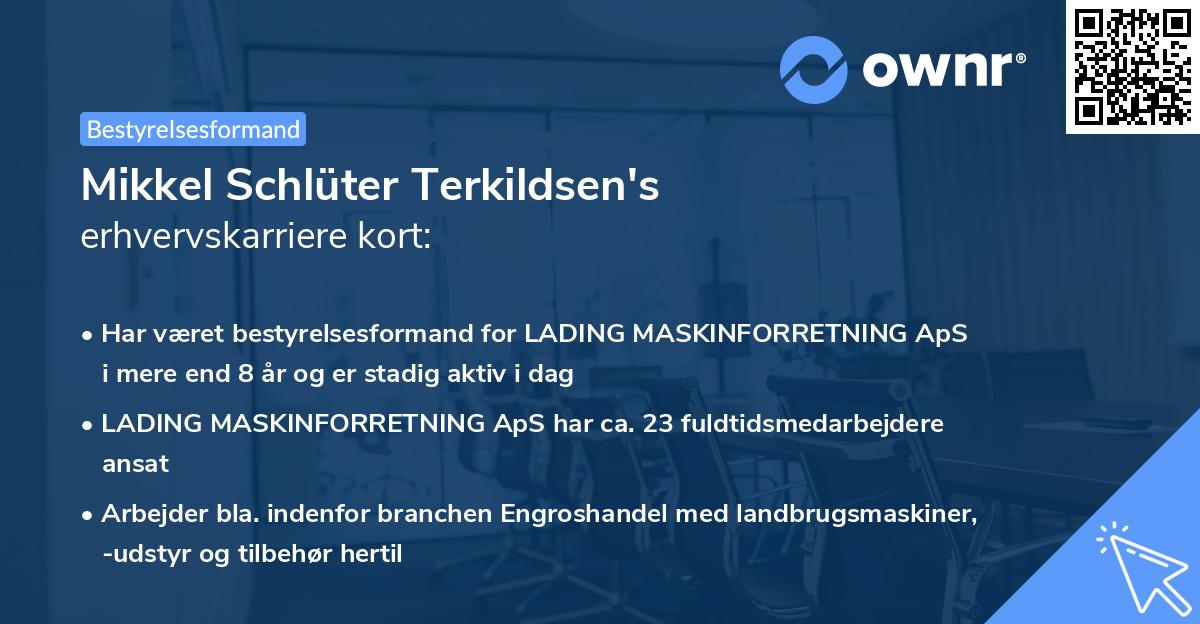Mikkel Schlüter Terkildsen's erhvervskarriere kort