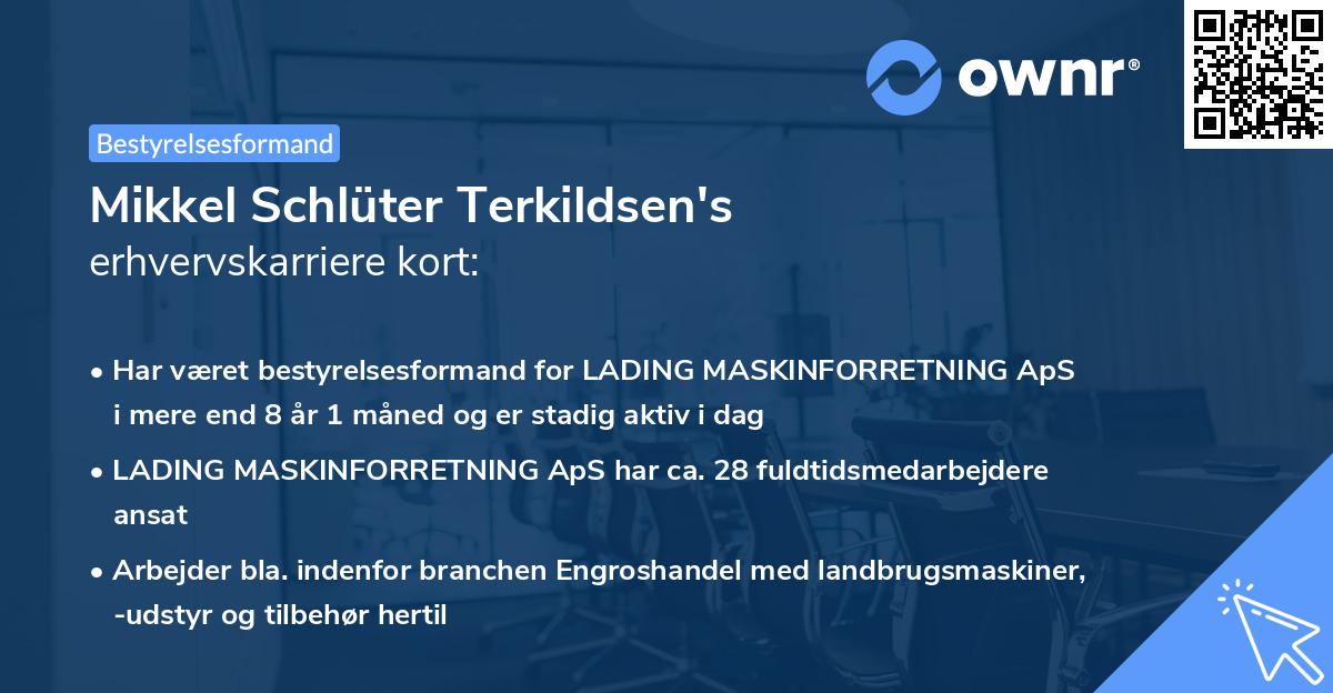 Mikkel Schlüter Terkildsen's erhvervskarriere kort