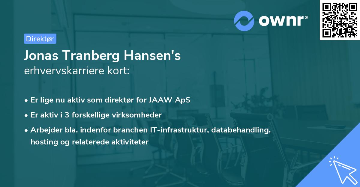 Jonas Tranberg Hansen's erhvervskarriere kort