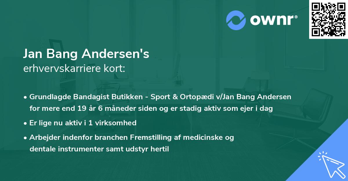 Jan Bang Andersen's erhvervskarriere kort
