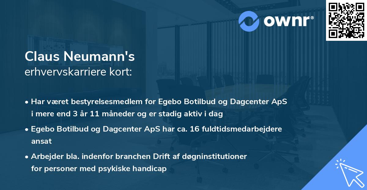 Claus Neumann's erhvervskarriere kort