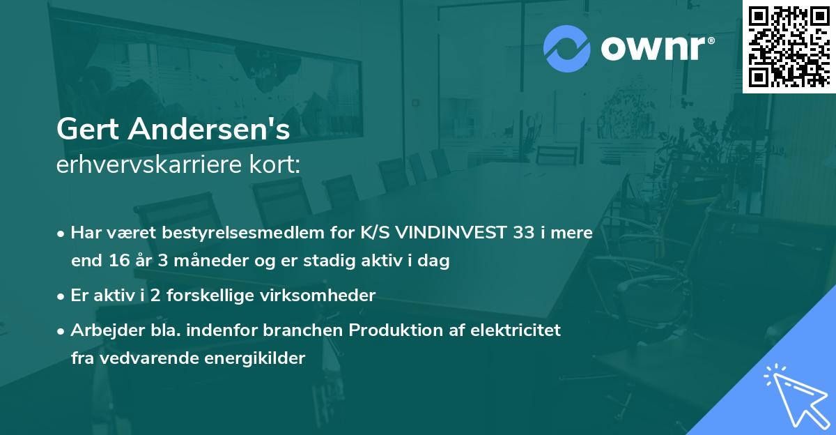 Gert Andersen's erhvervskarriere kort