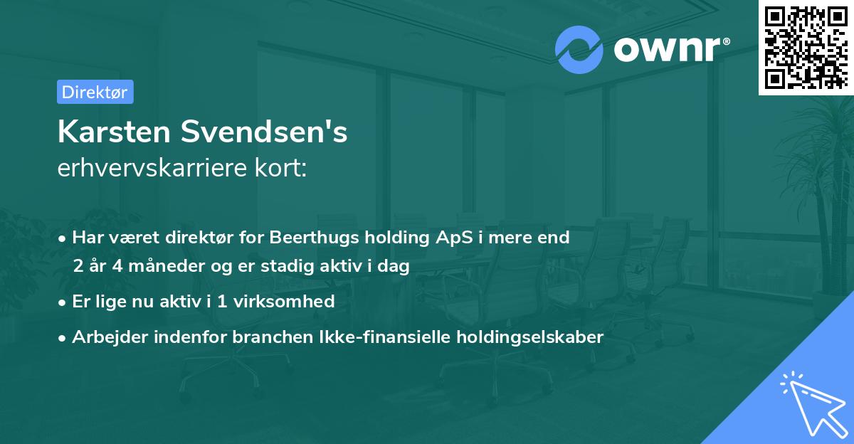 Karsten Svendsen's erhvervskarriere kort