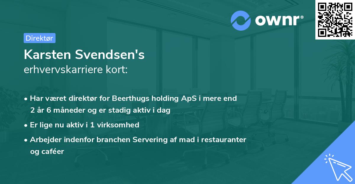 Karsten Svendsen's erhvervskarriere kort