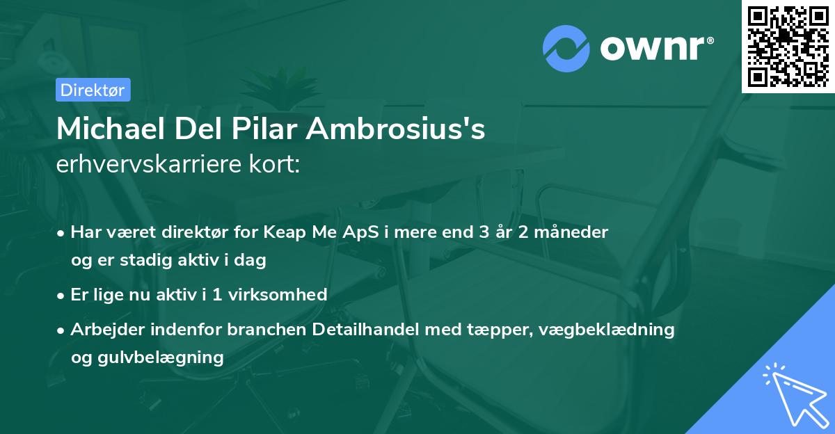 Michael Del Pilar Ambrosius's erhvervskarriere kort
