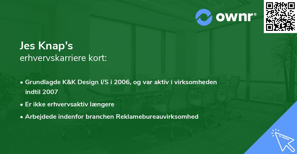 Jes Knap's erhvervskarriere kort
