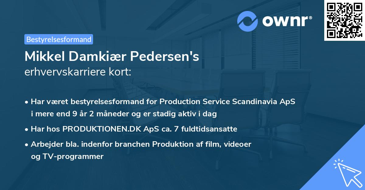 Mikkel Damkiær Pedersen's erhvervskarriere kort
