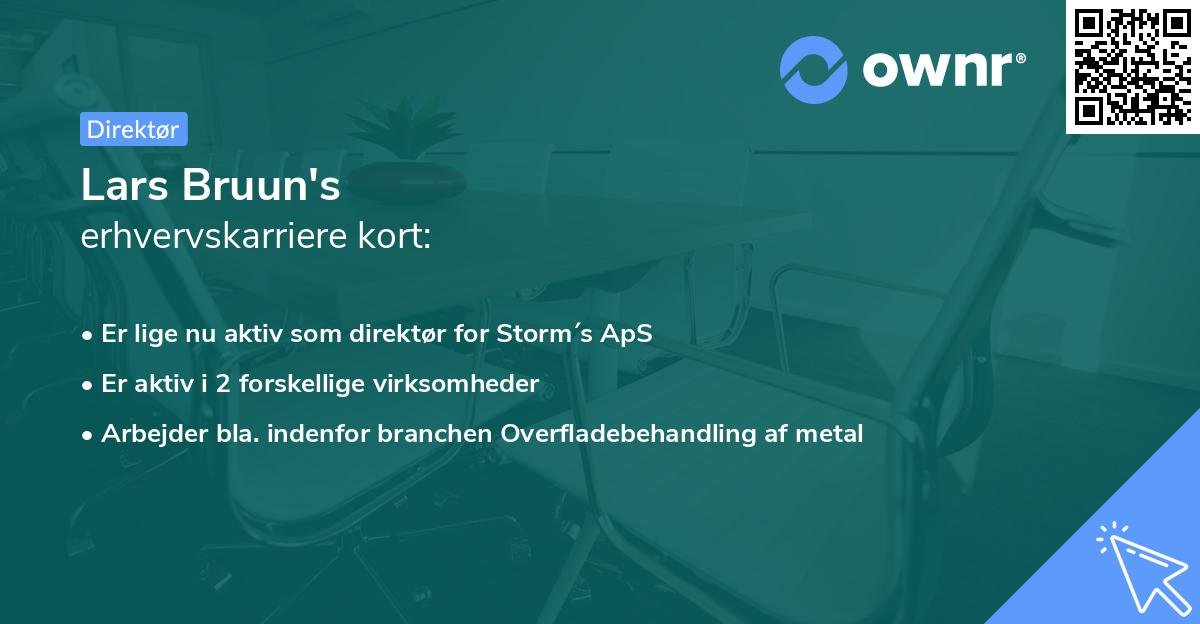 Lars Bruun's erhvervskarriere kort