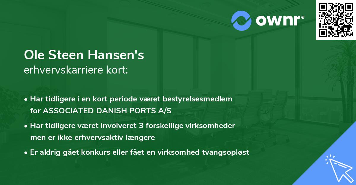 Ole Steen Hansen's erhvervskarriere kort