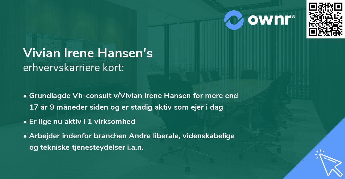 Vivian Irene Hansen's erhvervskarriere kort