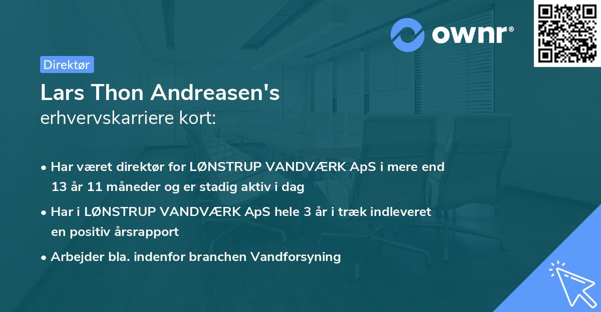 Lars Thon Andreasen's erhvervskarriere kort