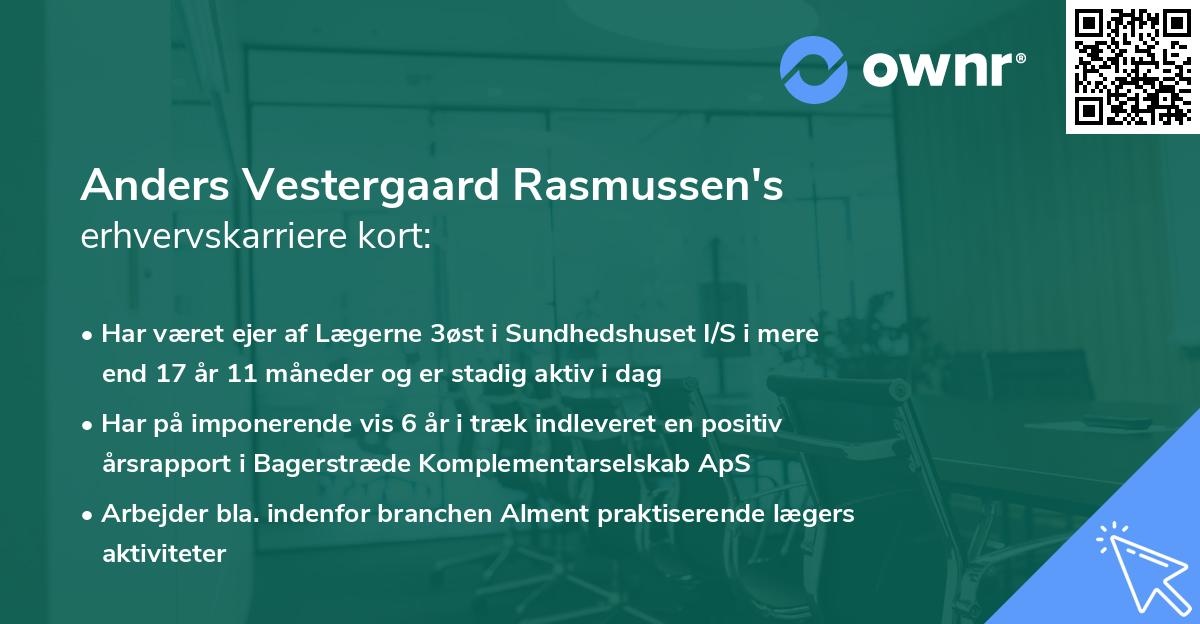 Anders Vestergaard Rasmussen's erhvervskarriere kort