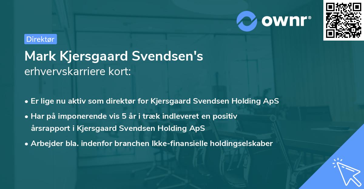 Mark Kjersgaard Svendsen's erhvervskarriere kort