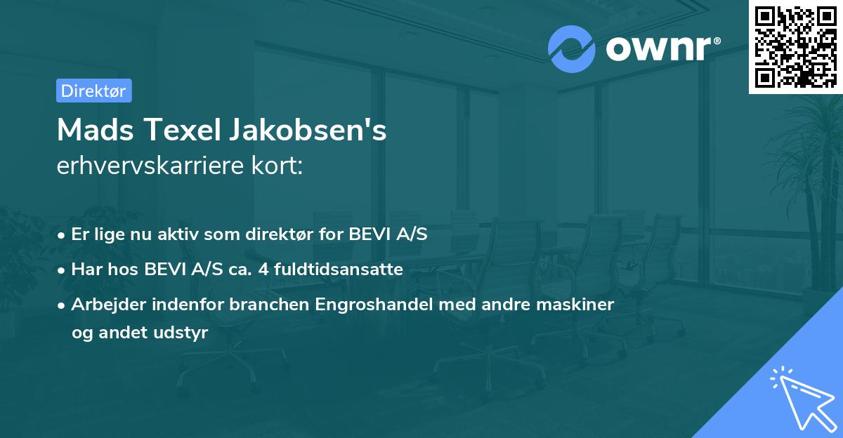 Mads Texel Jakobsen's erhvervskarriere kort