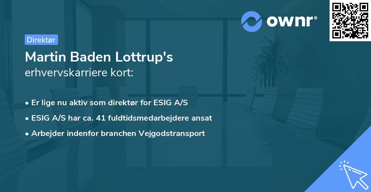 Martin Baden Lottrup's erhvervskarriere kort