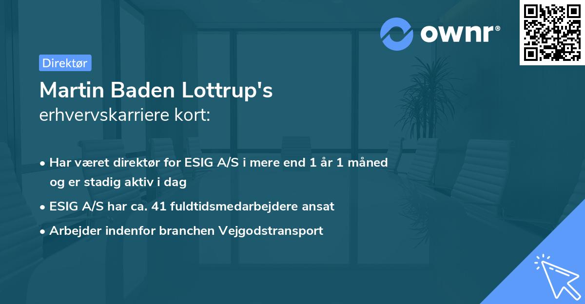 Martin Baden Lottrup's erhvervskarriere kort