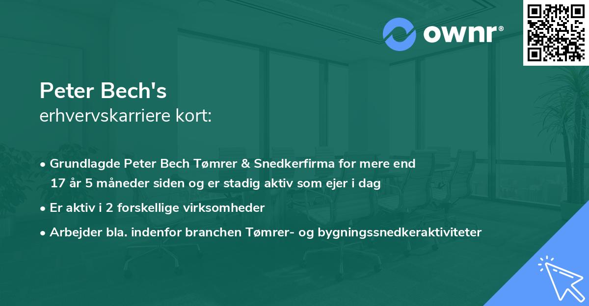 Peter Bech's erhvervskarriere kort