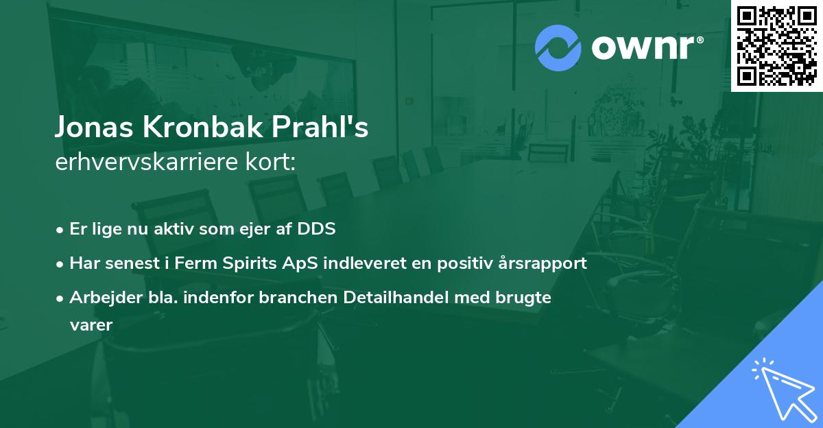 Jonas Kronbak Prahl's erhvervskarriere kort