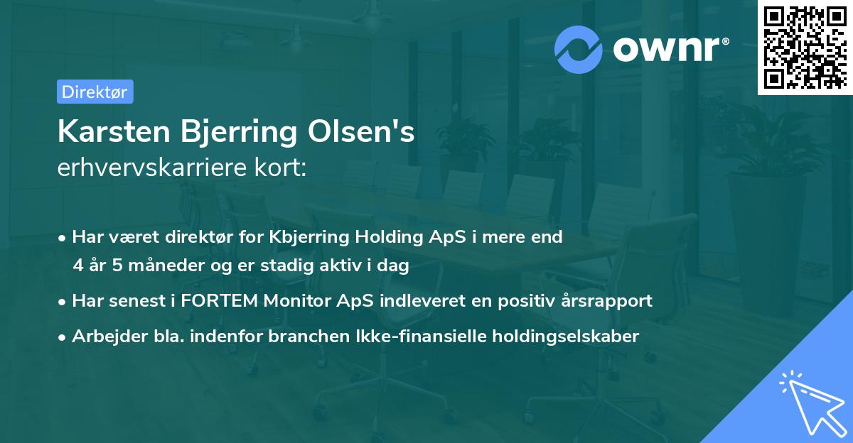 Karsten Bjerring Olsen's erhvervskarriere kort