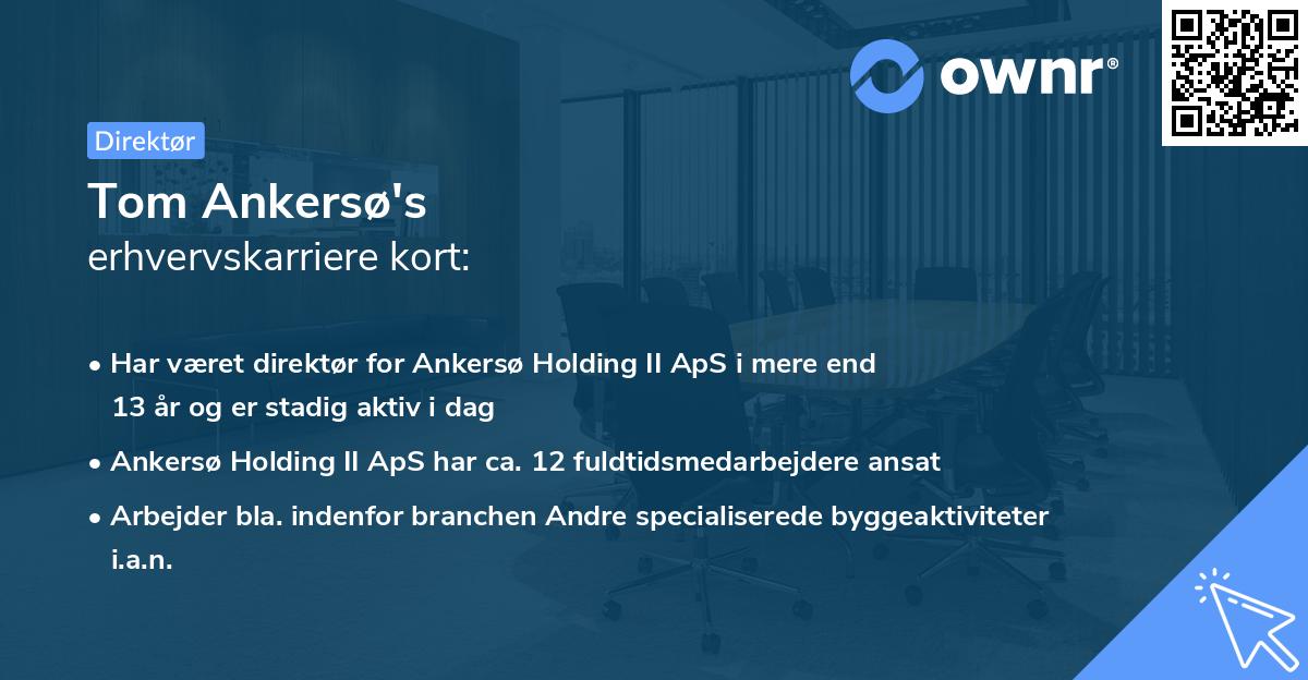 Tom Ankersø's erhvervskarriere kort