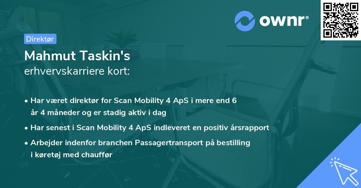 Mahmut Taskin's erhvervskarriere kort