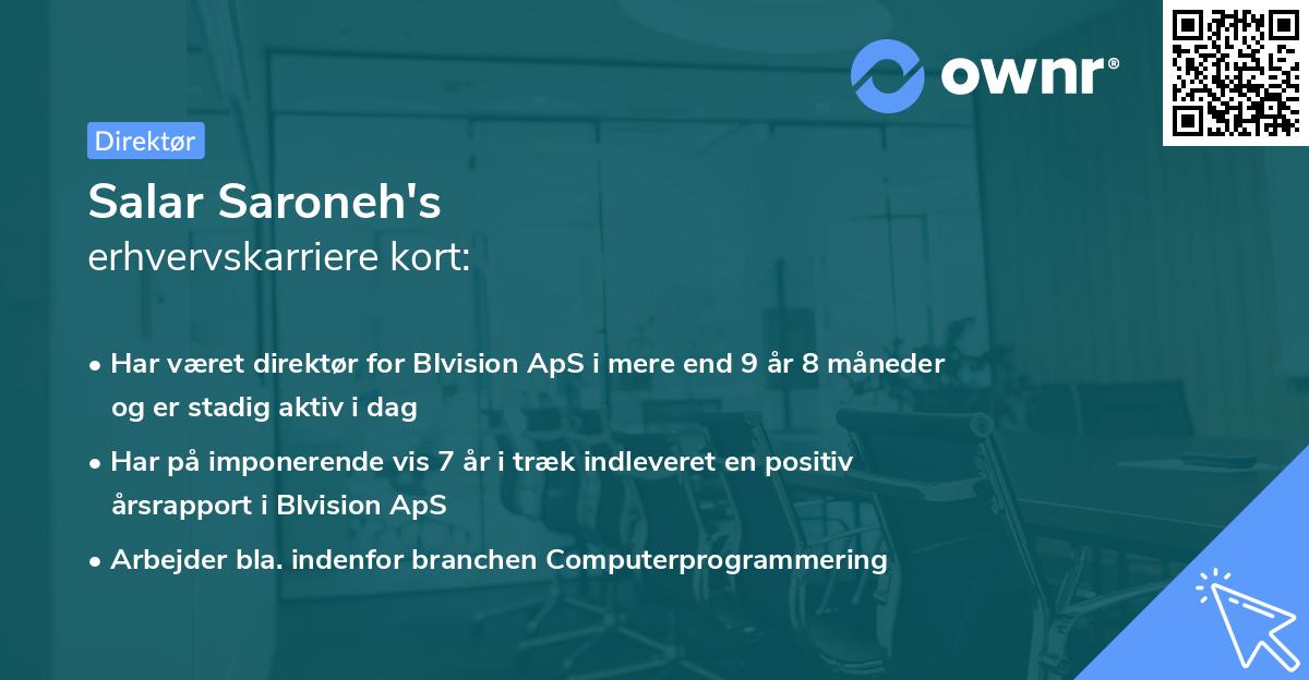 Salar Saroneh's erhvervskarriere kort