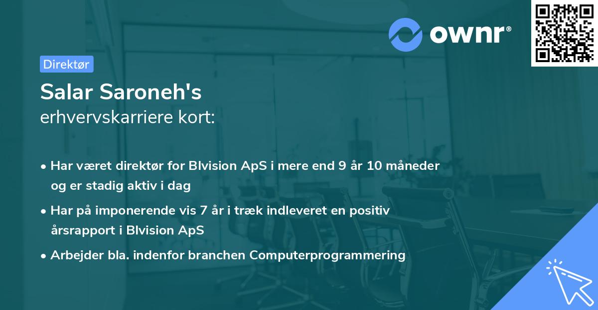 Salar Saroneh's erhvervskarriere kort