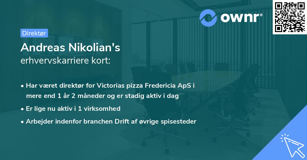 Andreas Nikolian's erhvervskarriere kort
