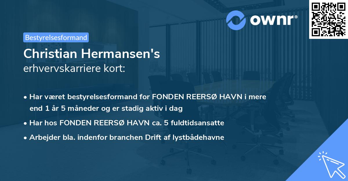 Christian Hermansen's erhvervskarriere kort