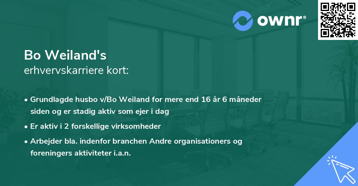 Bo Weiland's erhvervskarriere kort