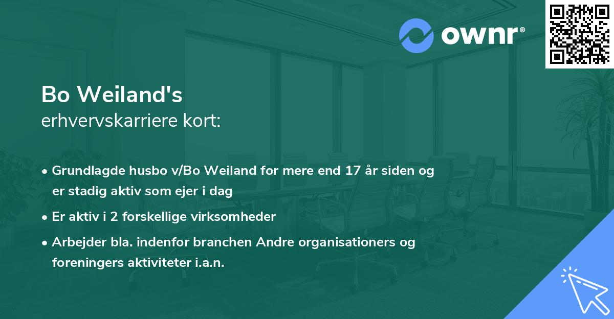 Bo Weiland's erhvervskarriere kort