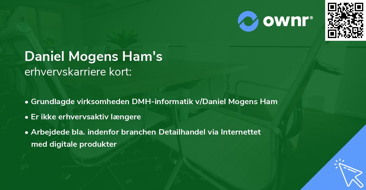 Daniel Mogens Ham's erhvervskarriere kort