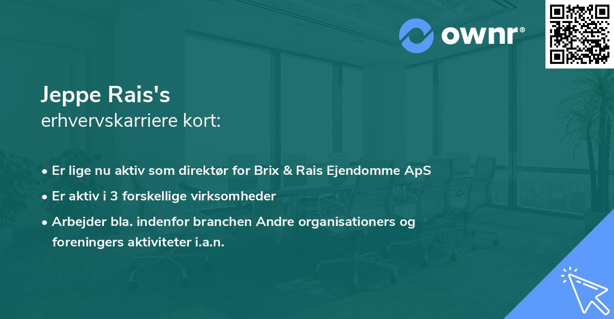 Jeppe Rais's erhvervskarriere kort