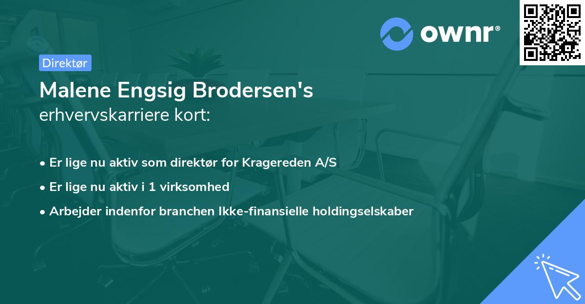 Malene Engsig Brodersen's erhvervskarriere kort