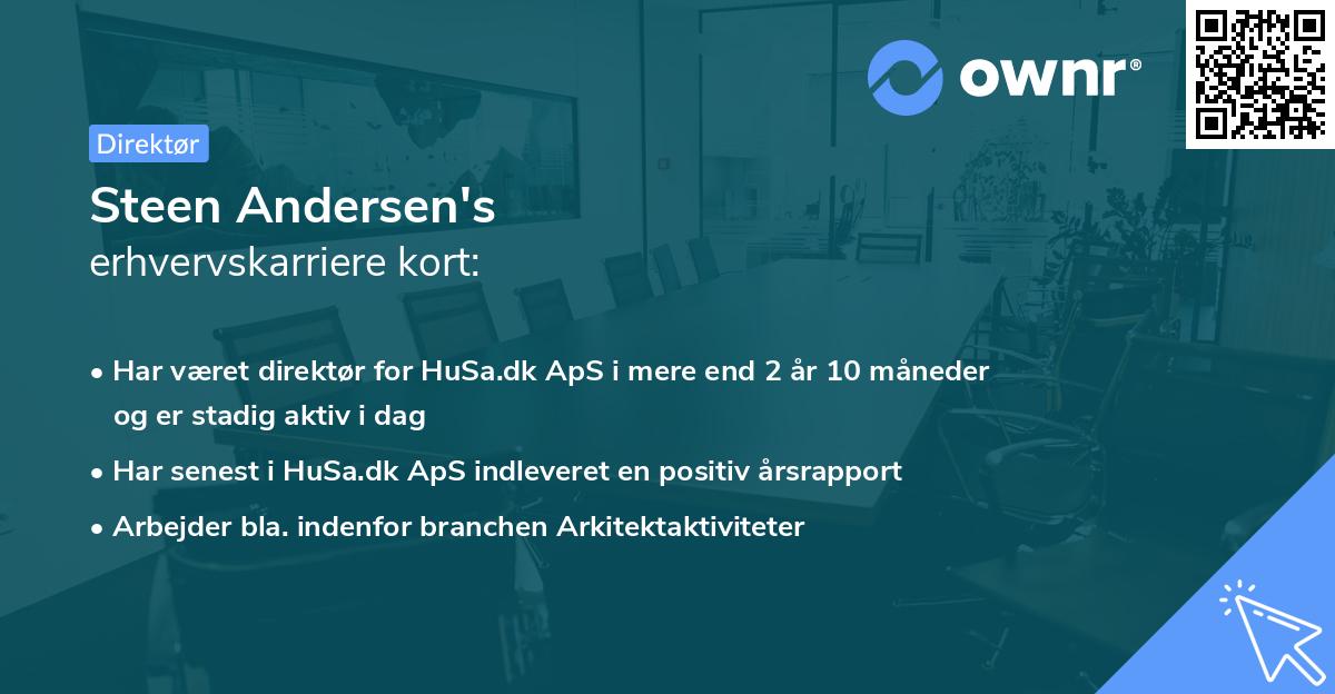 Steen Andersen's erhvervskarriere kort