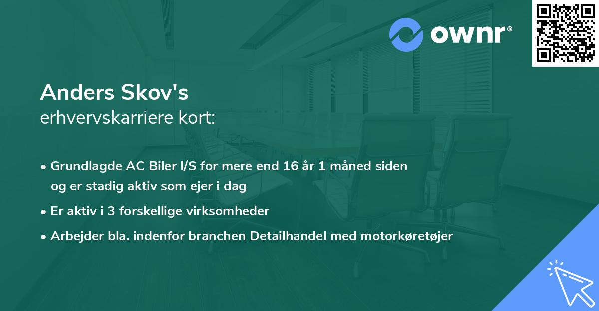 Anders Skov's erhvervskarriere kort