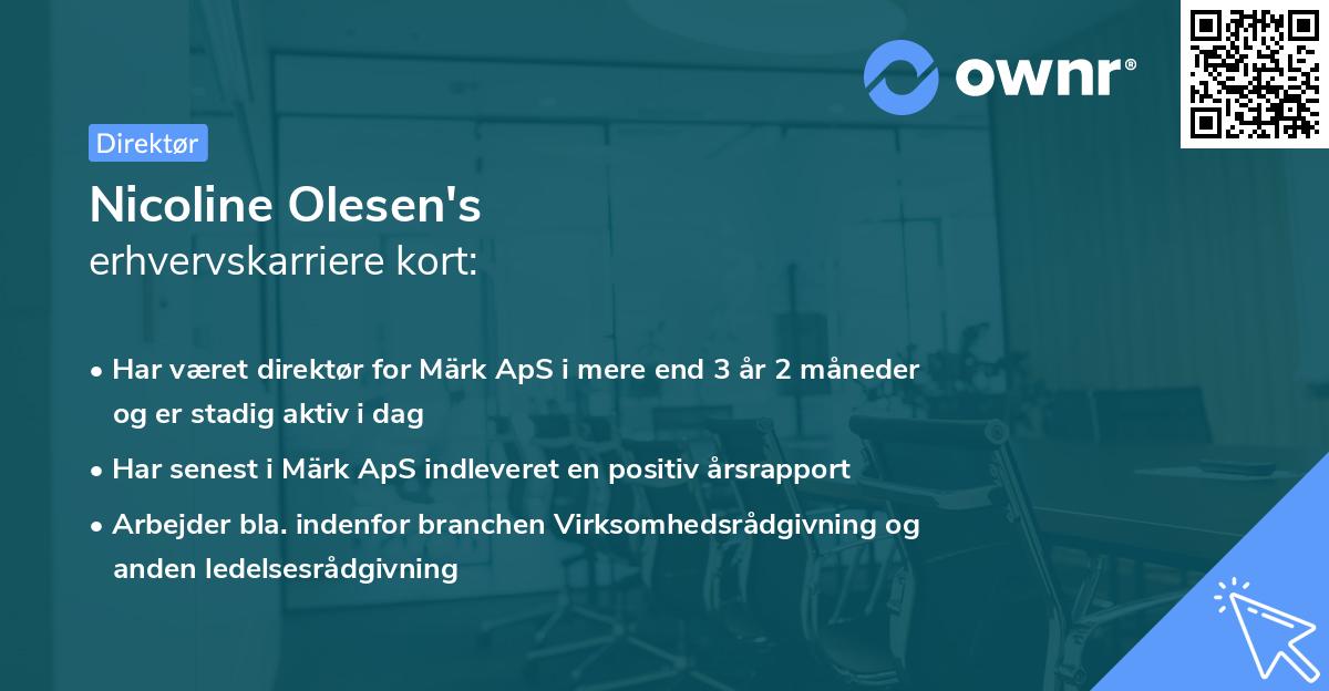 Nicoline Olesen's erhvervskarriere kort