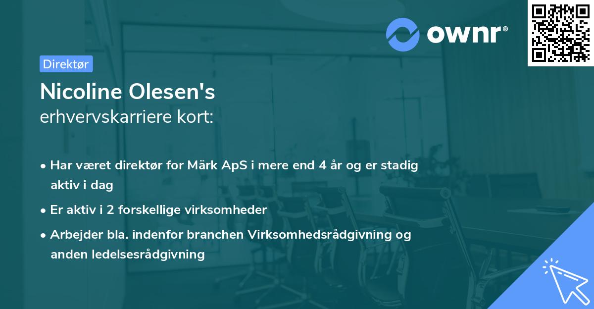 Nicoline Olesen's erhvervskarriere kort