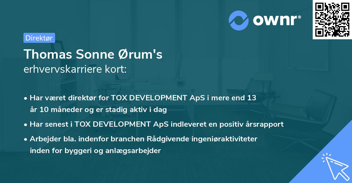 Thomas Sonne Ørum's erhvervskarriere kort