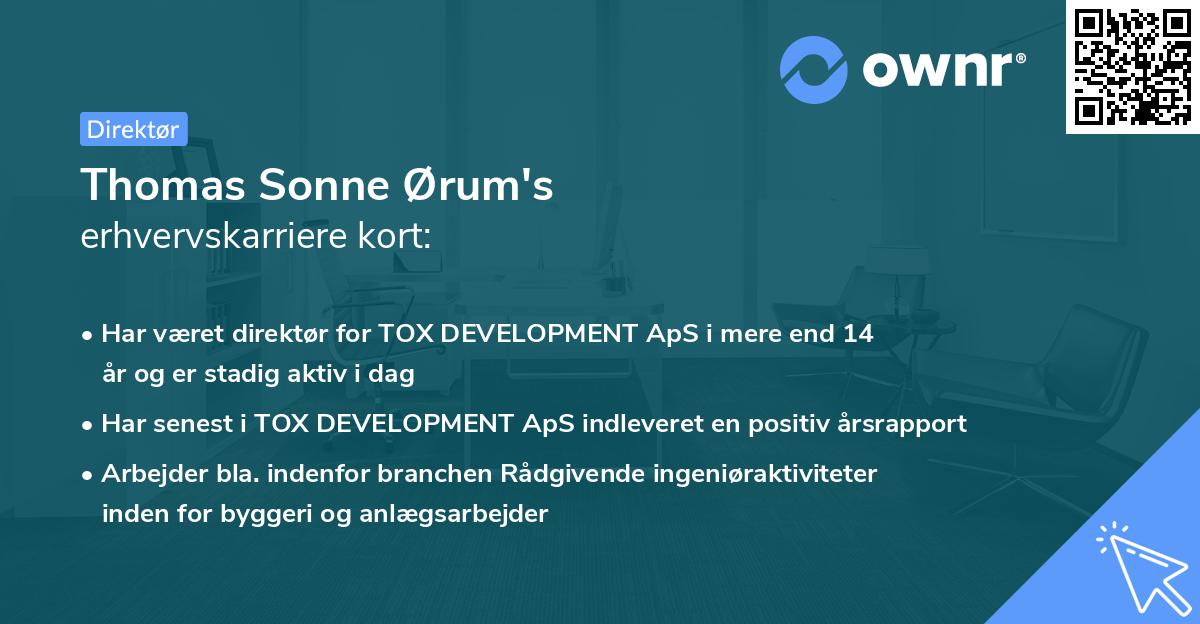 Thomas Sonne Ørum's erhvervskarriere kort