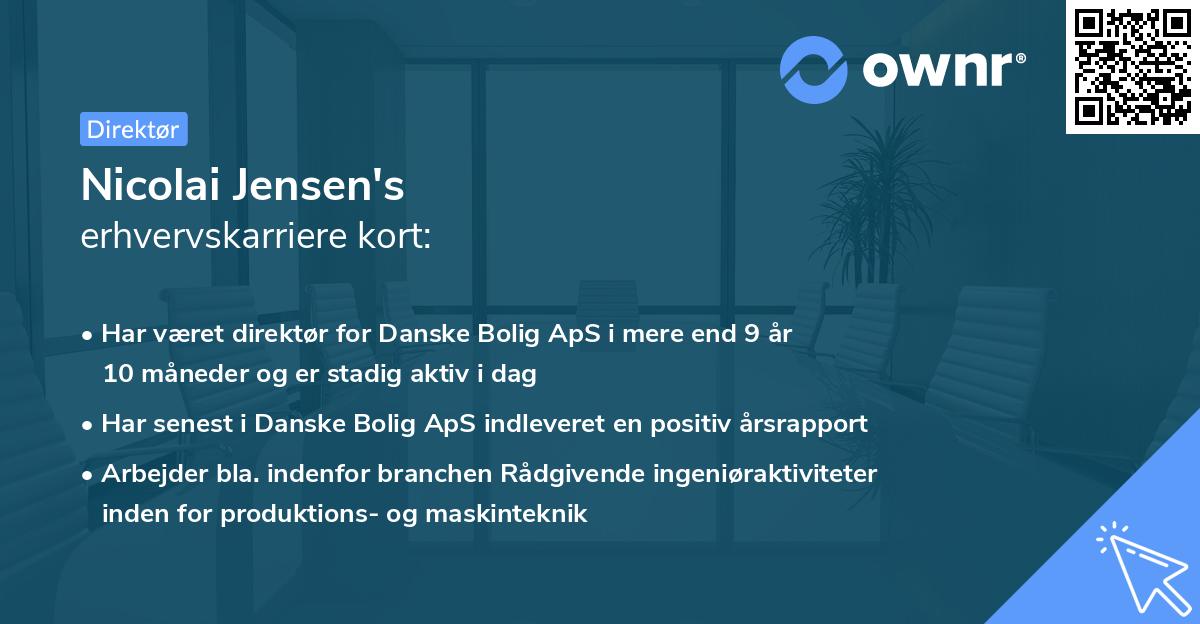 Nicolai Jensen's erhvervskarriere kort