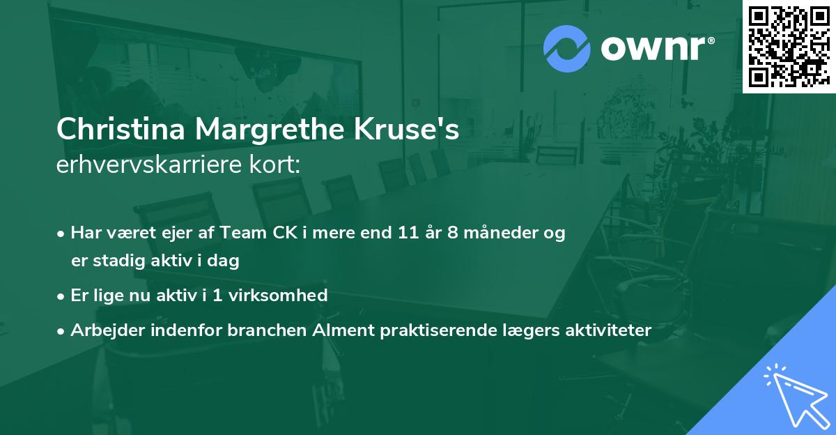 Christina Margrethe Kruse's erhvervskarriere kort
