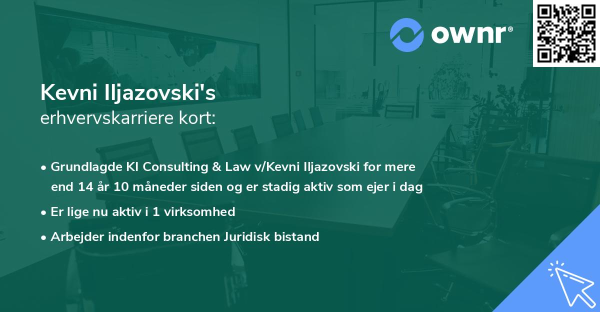 Kevni Iljazovski's erhvervskarriere kort