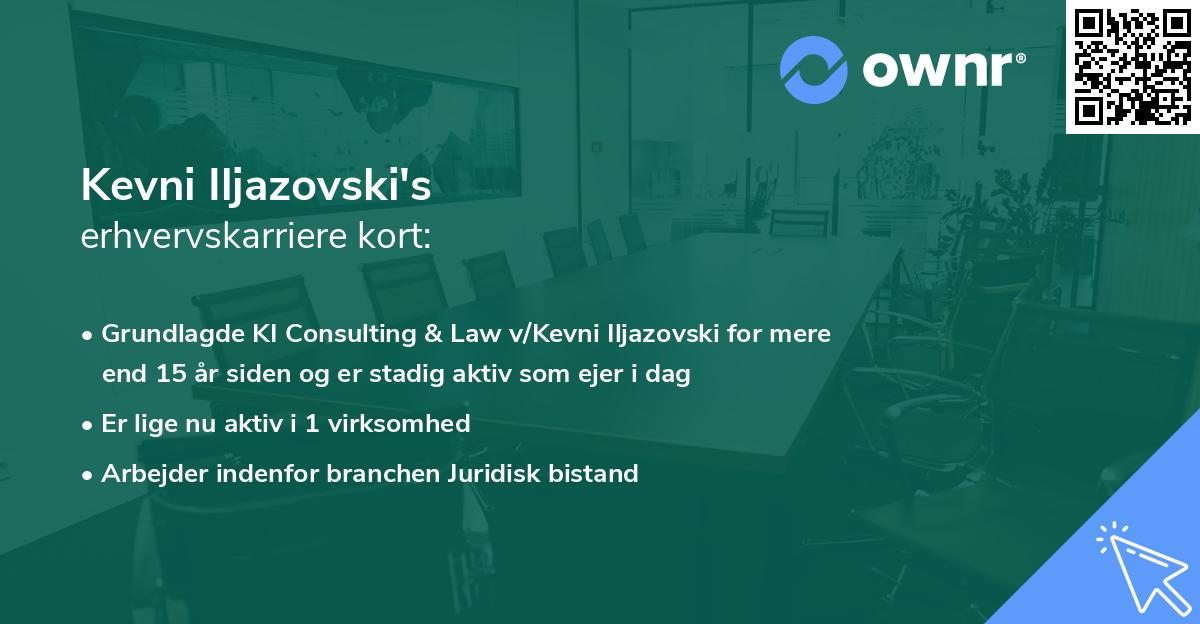 Kevni Iljazovski's erhvervskarriere kort