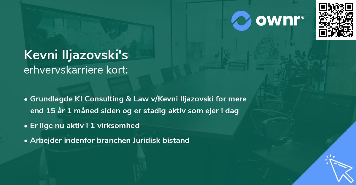 Kevni Iljazovski's erhvervskarriere kort