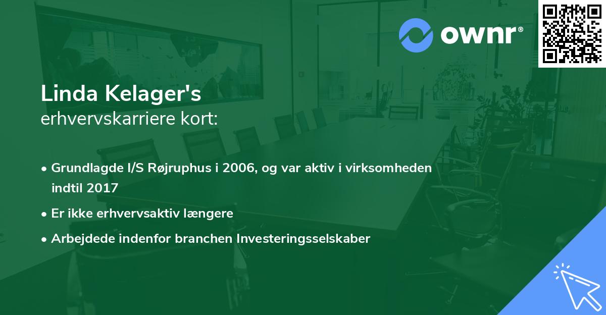 Linda Kelager's erhvervskarriere kort