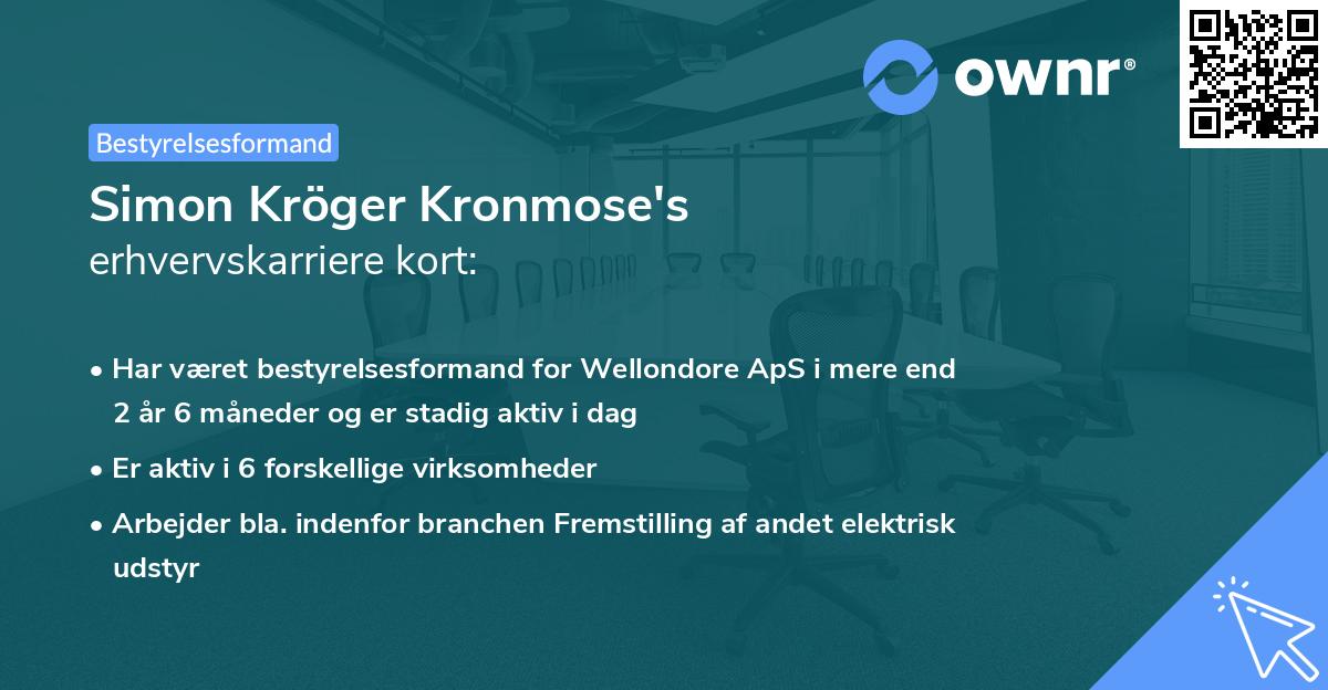 Simon Kröger Kronmose's erhvervskarriere kort