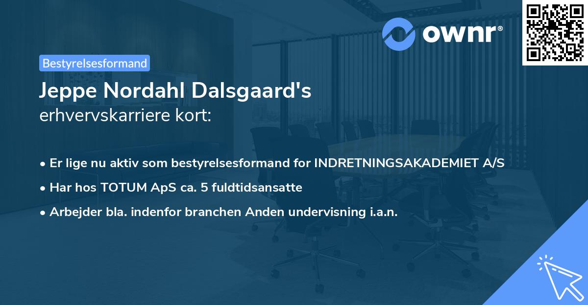 Jeppe Nordahl Dalsgaard's erhvervskarriere kort