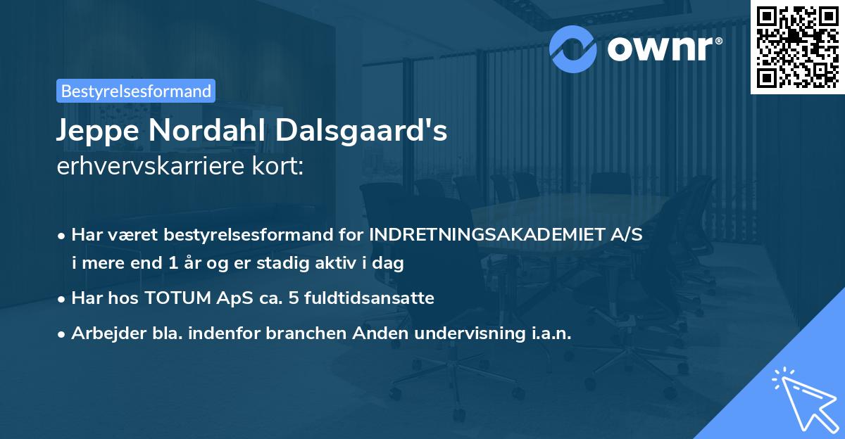 Jeppe Nordahl Dalsgaard's erhvervskarriere kort