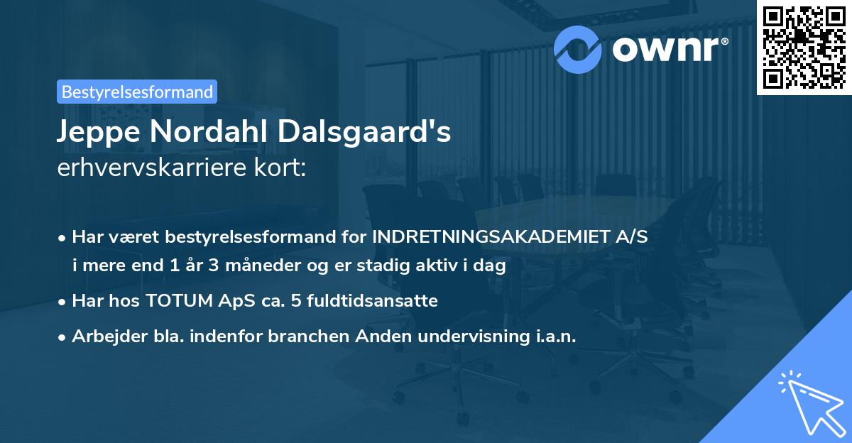 Jeppe Nordahl Dalsgaard's erhvervskarriere kort